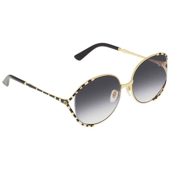 NEW Gucci Grey and Gold Round Women's Sunglasses